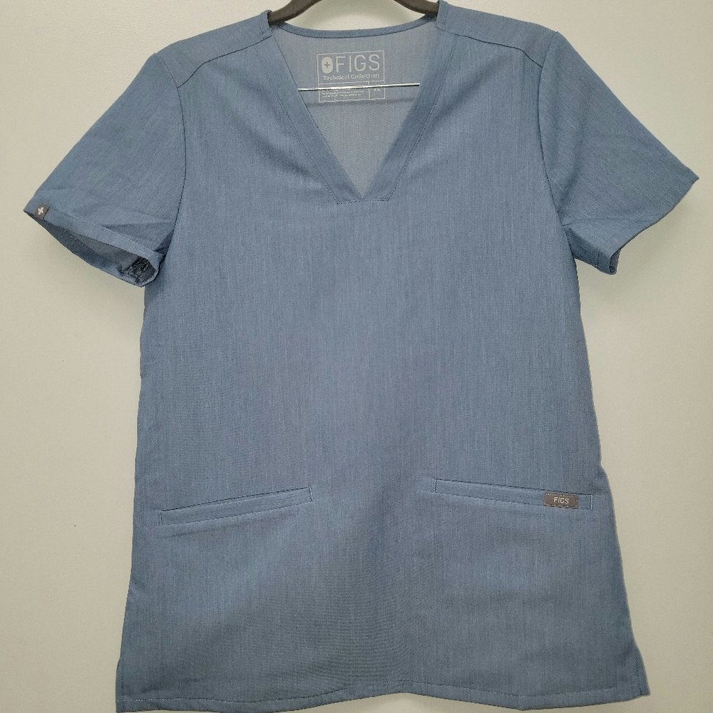 Figs Casma Scrub Top in Heather Indigo